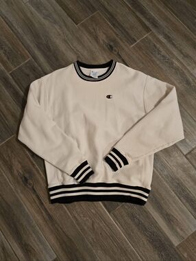 Champion Reverse Weave Sweatshirt Crewneck Black And White